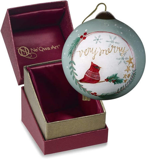 Precious Moments Cardinal with Merry Message Ornament, Multi