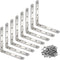 8 Pcs Shelf Bracket Stainless Steel L Bracket 125 x 125 x 20mm Heavy Duty Solid Shelf Support Corner Brace, Metal Joint Right Angle Bracket for Wood Shelves, with Screws