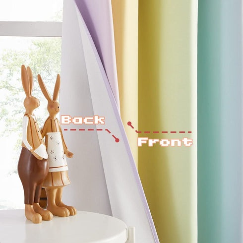 NICETOWN Rainbow Kitchen Valances for Girls Bedroom, Playrooms, Nurseries, Window Short Curtains for Kitchen Baby Living Room Bathroom Christmas Decorations (Light Rainbow, 52" x 36" Length, Set of 2)