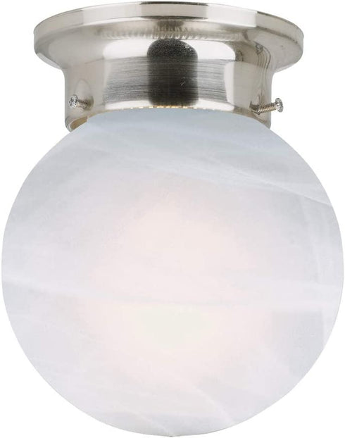 Design House 511592 Millbridge 1-Light Ceiling Mount, 6.75 6-Inch, Satin Nickel, No Pull Chain