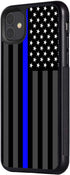 iPhone 11 Case,BOSLIVE Thin Blue Line American Flag Background Design TPU Slim Anti-Scratch Protective Cover Case for iPhone 11 6.1 Inch (2019)