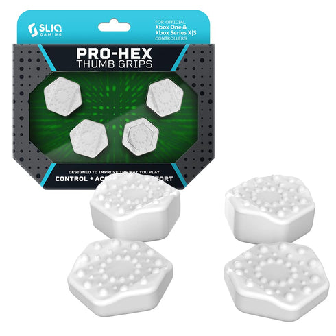 Sliq Gaming Xbox Pro-Hex Thumb Stick Grips – Xbox Series X|S & Xbox One - White