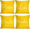Britimes Throw Pillow Covers Yellow Home Decor Set of 4 Pillow Cases Decorative 20x20 Inches Outdoor Cushion Couch Sofa Cojines Pillowcases Sunshine Happy Love Smile