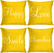 Britimes Yellow Set of 4 Throw Pillow Covers Home Decor Pillow Cases Decorative 18X18 Inches Outdoor Cushion Couch Sofa Cojines Pillowcases Sunshine Happy Love Smile