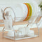 Dish Drying Rack, 2 Tier Dish Rack with Drain Board Kitchen Organizer, Chrome , ALHAKIN