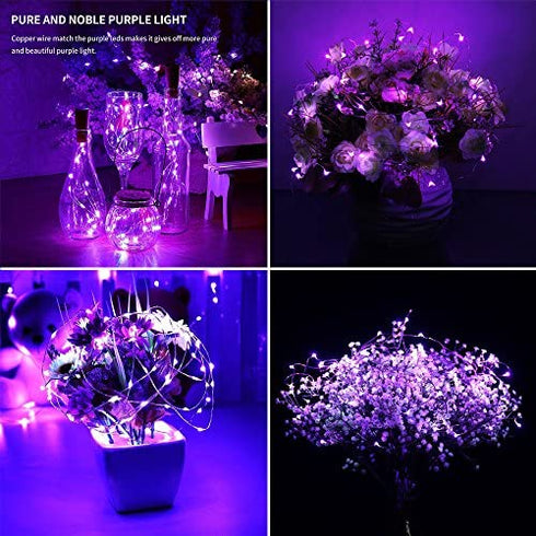 ER CHEN Fairy Lights Plug in, 33Ft/10M 100 LED Starry String Lights Outdoor/Indoor Waterproof Copper Wire Decorative Lights for Bedroom, Patio, Garden, Party, Christmas Tree (Purple)
