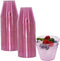 Homy Feel 9 Oz Pink Glitter Plastic Cups 100PCS,Disposable Cocktail Cups,Plastic Wine ,Plastic Cups,Drink Cups for Wedding Party, Valentine's Day