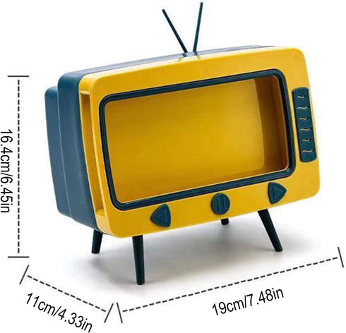 RTWAY Retro TV Tissue Box Multi Storage Container, Mobile Phone Stand Phone Holder for Bedroom, Home and Office