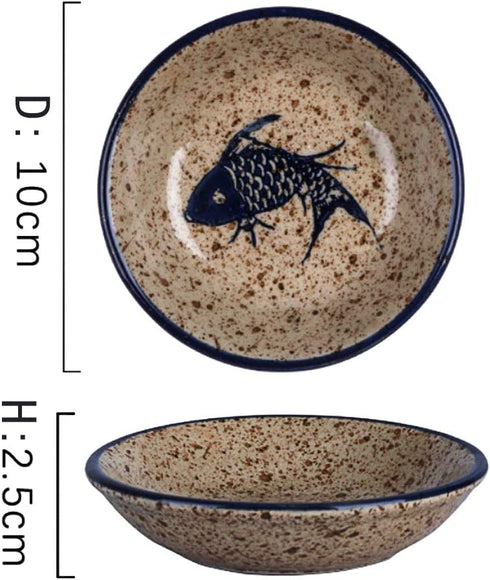 Side Dishes set of 5, Japanese Retro Porcelain Side Dish Bowl Seasoning Dishes Soy Dipping Sauce Dishes