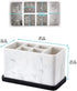 zccz Toothbrush Holder, Marble Look Electric Toothbrush and Toothpaste Holder Stand Bathroom Organizer for Toothbrush, Toothpaste, Dental Floss, Razor, Comb, Makeup Brushes and More