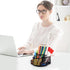 Pen Holder for Desk, 360-Degree Rotating Desk Organizer with 7 Compartments, Pencil Holder for Desk, Office Supplies Desk Organizer, Mesh Desk Caddy for Office School Art