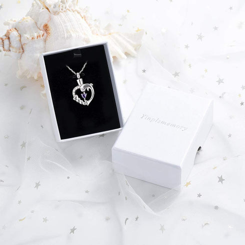 Yinplsmemory Dolphin Heart Cremation Urn Necklace for Ashes for Women Memorial Keepsake Pendant Necklace