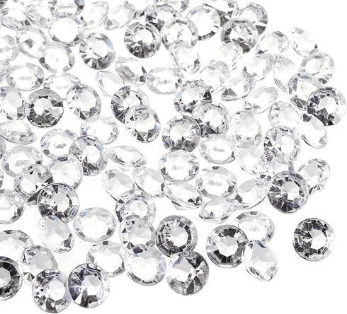 Hedume 4200pcs Clear Wedding Table Scattering Crystals, 0.4inch Acrylic Diamonds Gemstones for Wedding, Bridal Shower, Vase Beads Decorations