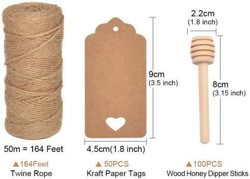 100pcs Mini Wooden Honey Dipper Sticks, 3 Inch Honey Stirrers for Honey Jar Dispense Drizzle Honey, Wedding Party Favors