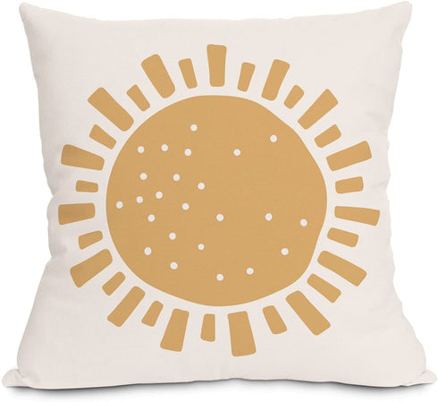 Ailansnug Boho Sun and Moon Clouds and Rainbows Kids Throw Pillow Case Modern Art Pillow Cover for Living Room Bedroom Home Minimalist Decorations 18"x 18", 4 Pack No Pillows