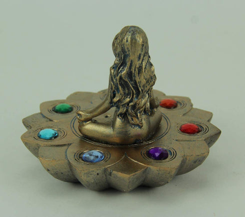 Fantasy Gifts Colored Chakra Stone Incense Burner, 4 x 5 inches, Multicolor
