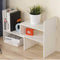 LC love_call Desk Bookshelves Multi-function Office Desktop Storage Rack, Telescopic Design Black and White used for Home Desktop Storage Wood Adjustable(white), (30-58)cm*35cm*17cm.