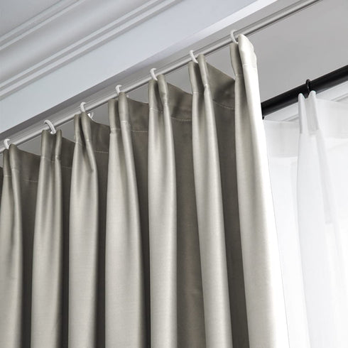 IYUEGO Pinch Pleat Solid Thermal Insulated 95% Blackout Patio Door Curtain Panel Drape for Traverse Rod and Track, Beige 52" W x 102" L (One Panel)
