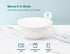 Large Serving Bowls, By Kook,Ceramic Make, For Snacks, Salad, Pasta, White, Set of 2, 9.25 inch, 3.75qt