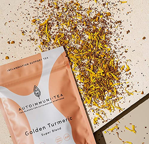 AIP Diet Anti Inflammatory Tea Herbal Blend for Autoimmune Protocol Compliant Foods, AIP, Whole 30, Paleo friendly - 100% Organic Sachet Tea Bags of Loose Leaf Herbs for inflammation - Ayurvedic Anti-Inflammatory turmeric rooibos ginger tea