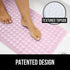 Gorilla Grip Patented Shower Stall Mat, 21x21, Machine Washable, Square Bathroom Bath Tub Mats for Stand up Showers and Small Bathtubs, Drain Holes Keep Floor Clean, Suction Cups, Light Pink