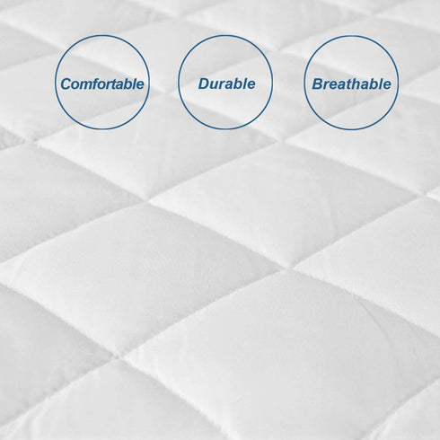 Twin Mattress Pad Protector Waterproof, Absorbent Mattress Pads Quilted Fitted Mattress Protector Twin, Mattress Cover Down Alternative Filling, Deep Pocket Stretches up to 16 Inch