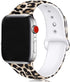 Animal Print Floral Bands Compatible with Apple Watch Ultra SE Series 8/7/6/5/4/3/2/1,Silicone Sports Straps Printed Pattern Wristband for iWatch 42mm/44mm/45mm/49mm S/M for Women/Men(Leopard Print)