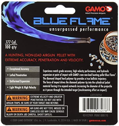 Gamo 632270254 Blue Flame .177 Cal Qty of 100 - Blister