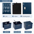 COSYLAND Storage Ottoman 17x13x13in Leather Ottoman Rectangle Footrest Footstool Folding Ottoman for Room Dorm Small Collapsible Bench Seat Organizer Entryway Furniture with Handles Lid Royal Blue