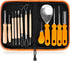 Halloween Pumpkin Carving Tools,Jack-O-Lanterns 13 Piece Professional pumpkin cutting carving supplies tools Kit stainless steel lengthening and thickening with Handbag