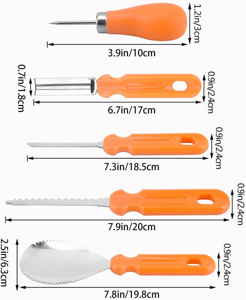 Halloween Pumpkin Carving Tools,Jack-O-Lanterns 13 Piece Professional pumpkin cutting carving supplies tools Kit stainless steel lengthening and thickening with Handbag