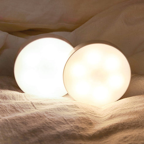 Warm White / Cold White Touch Night Lights, USB Rechargeable LED Cabinet Light, Stick On Anywhere Closet Light for Bathroom, Bedroom and Counter, Dimmable, 2 Pieces