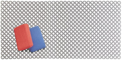 mDesign Decorative Kitchen Sink Dish Drying Mat/Grid - Plastic Farmhouse Sink Protector, Cushions, Stemware, Wine Glasses, Dishes - Quick Draining Diamond Design, XL, 25" Long - 2 Pack - Graphite Gray