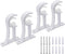 Curtain Rod Holders, Curtain Rod Bracket Set of 4 Rod Brackets White Heavy Duty Single Drapery Rod Holder With Screws, Curtain Holders Hooks For Wall Curtain Brackets For 1-1.2 Inch Curtain Rod