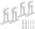 Curtain Rod Holders, Curtain Rod Bracket Set of 4 Rod Brackets White Heavy Duty Single Drapery Rod Holder With Screws, Curtain Holders Hooks For Wall Curtain Brackets For 1-1.2 Inch Curtain Rod