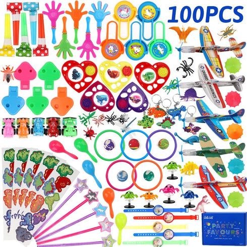 nicknack Pinata Filler Toys 100pcs Party Favor Assortment for Kids Birthday Prizes Box Toy for Classroom Rewards,Treasure Box Prizes,Carnival Prizes