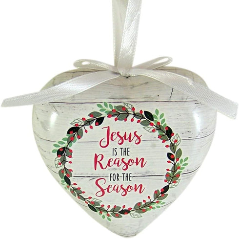Jesus is The Reason for The Season Christmas Decoupage Ornament, 3 Inch, Pack of 6