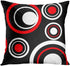 Emvency Set of 4 Throw Pillow Covers 18x18 Inches Decorative Cushion Modern Abstract Red Black White and Grey Wavy Vertical Stripes Dot Polyester Pillow Cases Square Pillocases for Bed Sofa