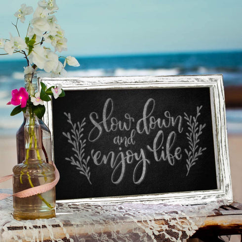 TenXVI Designs 11"x17" Magnetic Chalkboard Sign - Remove Legs to Vertically or Horizontally Hang or Stand - Perfect for Kitchen Countertop, Tabletops, Weddings, Home Decor - White