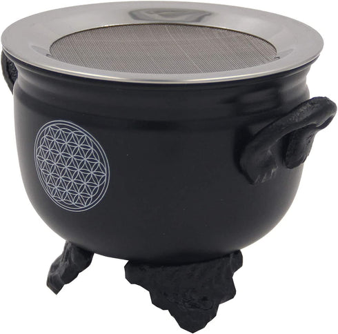 Large Metal Charcoal Incense Burner (Flower of Life)