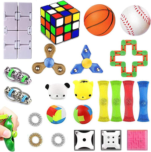 Fidget Toys Set, Sensory Toys for Adults Kids ADHD ADD Anxiety Autism, Stress Relief Toys for School Supplies Classroom Rewards, Birthday Party Favors, Carnival Prizes, Goody Bag Pi±ata Fillers