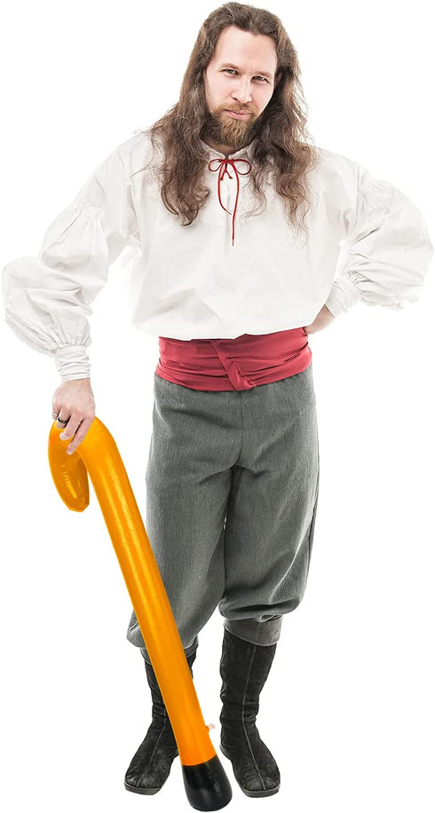 4 Pieces Old Man Inflatable Walking Canes Sticks Funny Old Age Costume Accessories Blow up Decorations for The 100th Day of School, a Gag Gift, Retirement Party Supplies