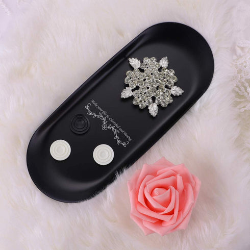 ManChDa 4 in 1 Candle Accessory Set - Candle Wick Trimmer, Candle Wick Dipper, Candle Wick Snuffer, Storage Tray Plate, Candle Care Tools Gift for Candle Lovers for Cosmetics Metal Storage (Black)
