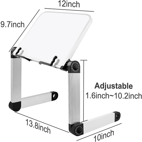 Book Stand Multifunctional Adjustable Laptop Stand Book Holder Tray with Clips Ergonomic Multi Heights Angles Adjustable Cooking Bookstand for Textbook Recipe Magazine Laptop Tablet Portable