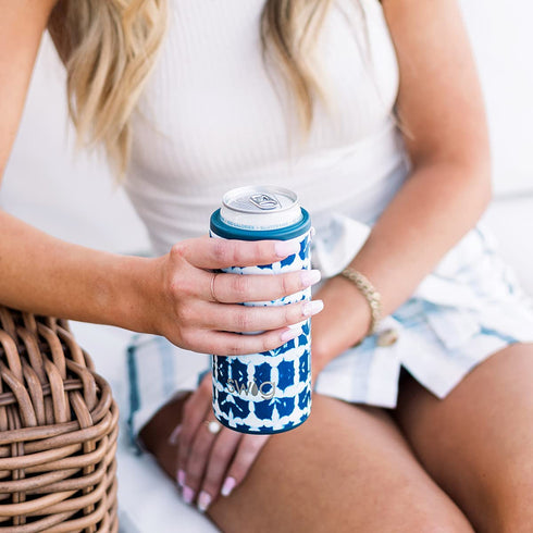 Swig Life Skinny Can Cooler, Stainless Steel, Dishwasher Safe, Triple Insulated Slim Can Sleeve for 12oz Tall Skinny Can Beverages in Luxy Leopard Print