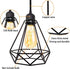 Industrial Plug in Pendant Light, Farmhouse Pendant Lighting, Black Cage Pendant Light Fixture with On/Off Switch, E26 Socket Vintage Hanging Light, Wire Pendant Light, for Dining Room Living Room