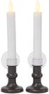 Mark Feldstein & Associates LED Taper Classic White 7 inch Acrylic Christmas Flameless Candles Set of 6 with Timer