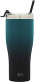 Simple Modern Tumbler with Clear Flip Lid and Straw | Reusable Insulated Water Bottle Stainless Steel Travel Mug | Slim Cruiser Collection | 32oz, Ombre: Moonlight