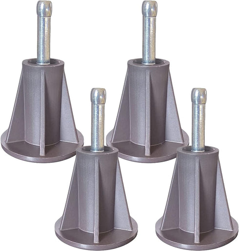 Home's Place Steel Stem Bed Frame Feet to Replace Wheels. Prevent Sliding. Sturdy Bed Frame Feet Replacements with Plastic Inserts. Set of 4