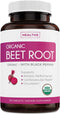 USDA Organic Beet Root Powder (120 Tablets) 1350mg Beets Per Serving with Black Pepper for Extra Absorption - Nitrate Supplement for Circulation, Heart Health, Super Athletic Performance - No Capsules